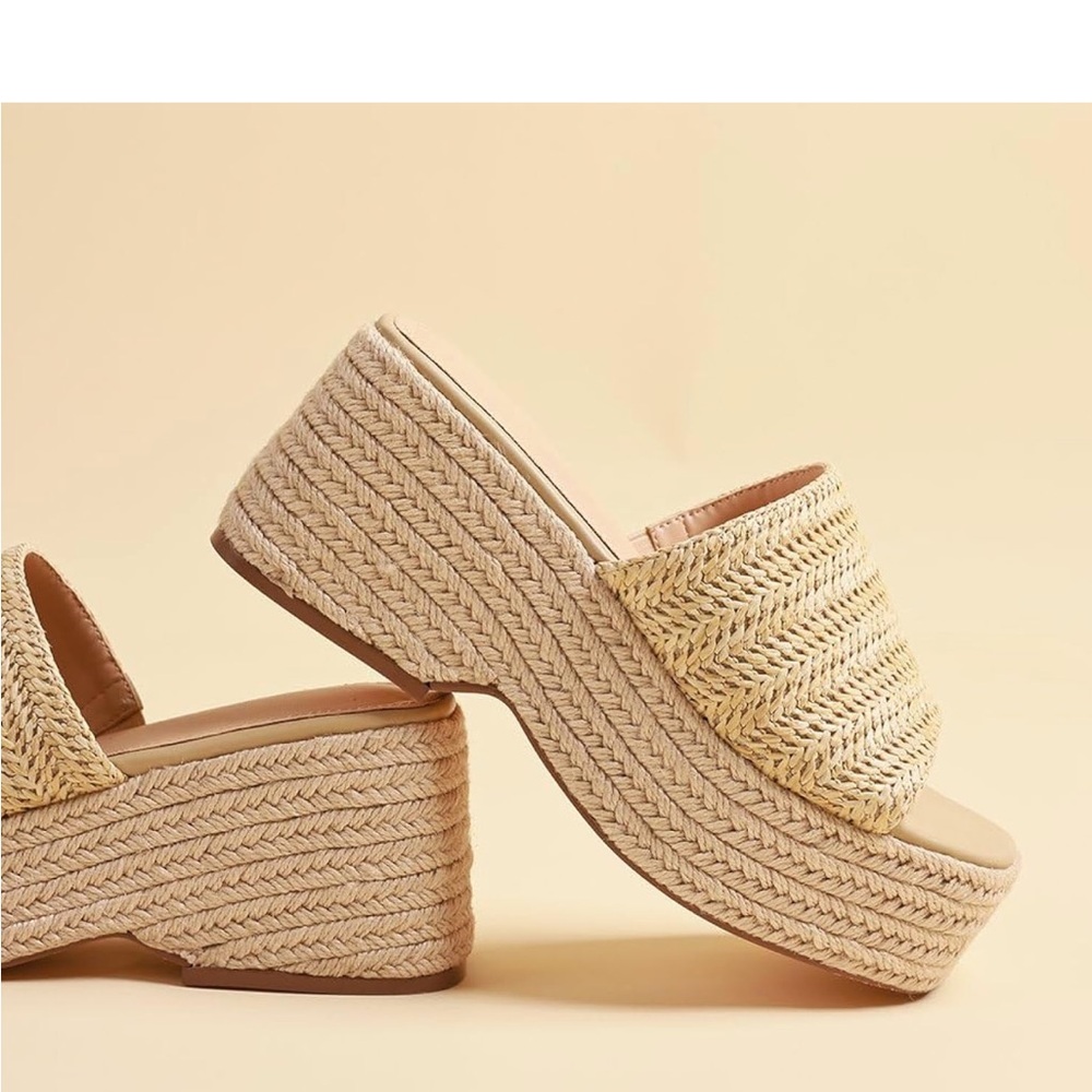 Women's Beige Platform Sandals